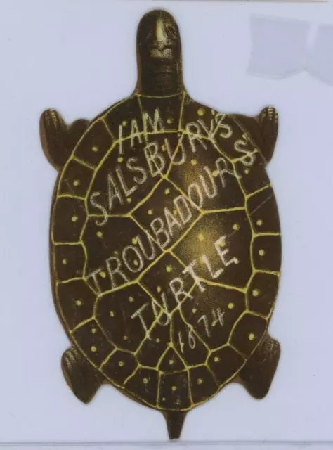 3.5 x 5.5 Vintage 1874 Die Cut Turtle Play Handout Salsbury's Troubadour Turtle