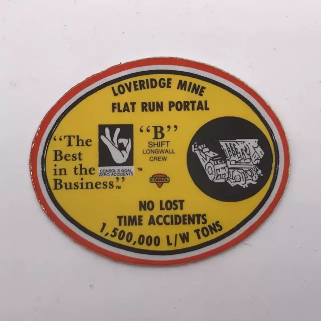 Consol Loveridge Coal Mining Helmet Decal Sticker