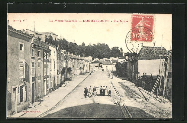 CPA Gondrecourt, Rue Neuve, street view 1917