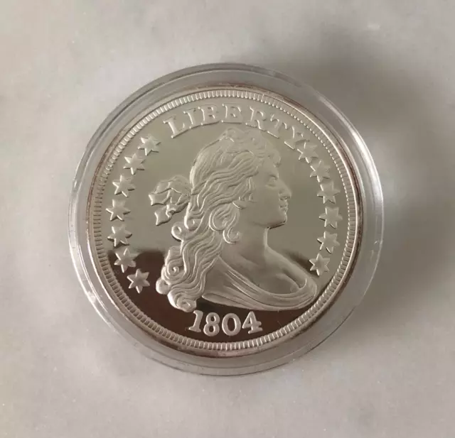 1804 Dollar Tribute 2 oz .999 Fine Silver Round Intaglio Mint Coin Uncirculated