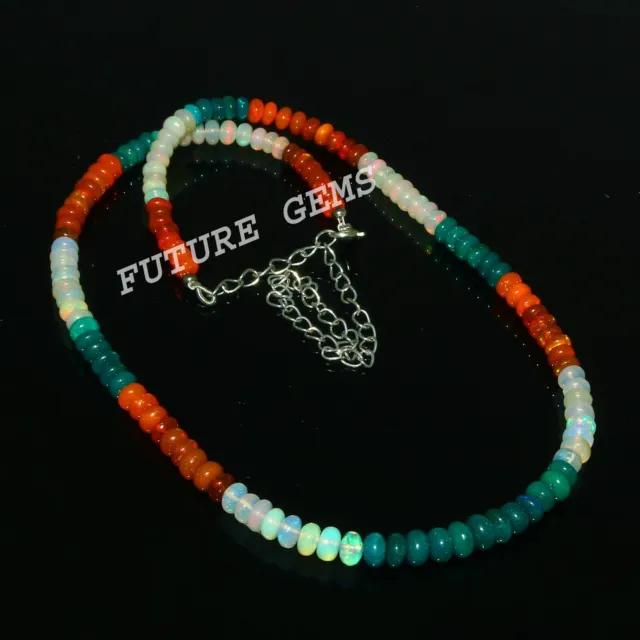 Äthiopische Opal Perlen Multi Glatt Großhandel Schmuck Halskette NP-1893