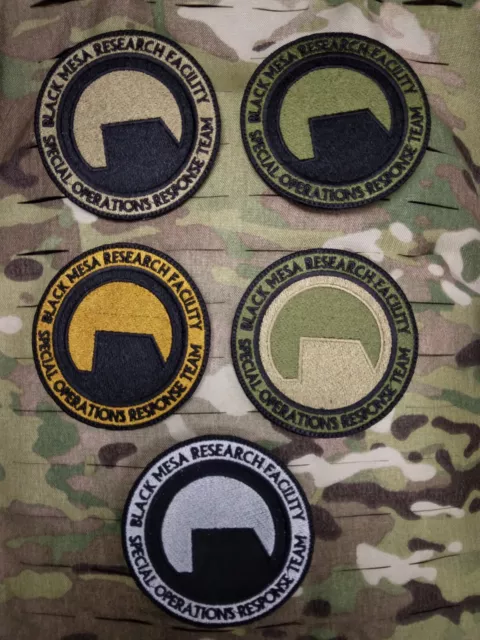 Black Mesa Security Forces SORT 'SWAT' Logo Patch Half Life OCP Silver +Colors 3