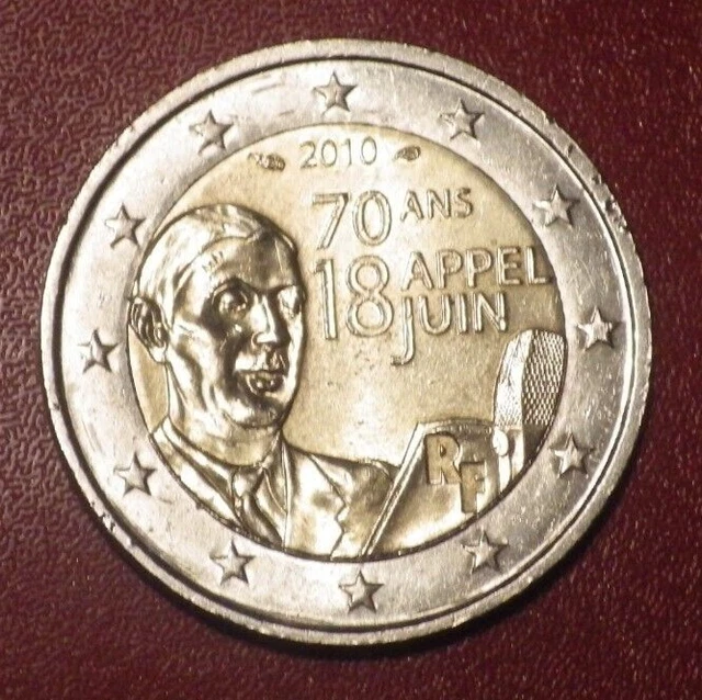 2 Euro Münze 70 Ans 18 Appel Juin PIÈCE 2 EURO France :Commémorative , 70 ans de L'appel Du 18 Juin 1940