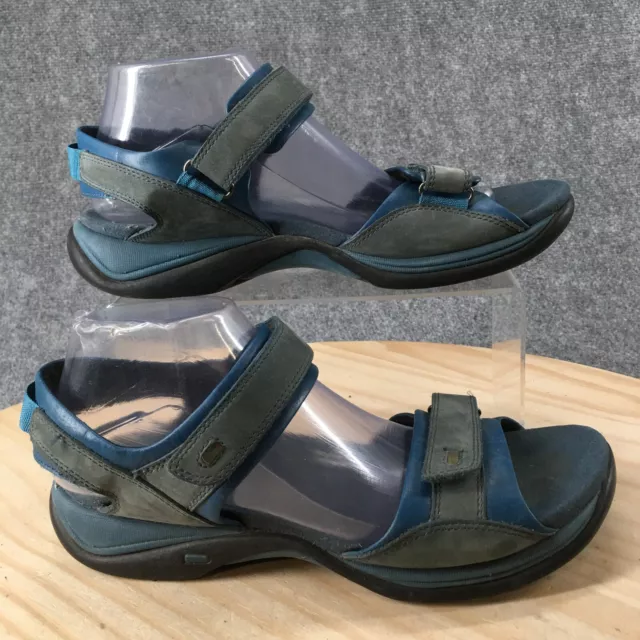 Clarks Sandals Womens 10 M Springers Strappy Slingback Blue Leather Open Toe