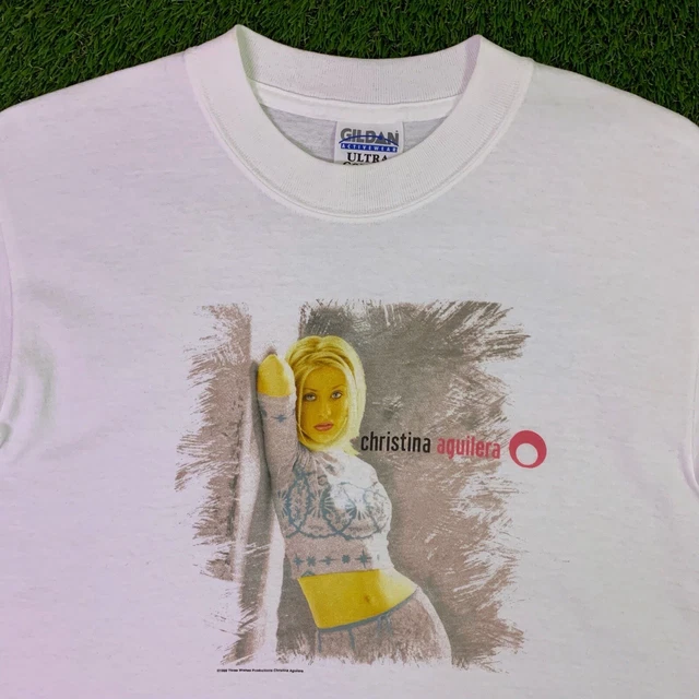 Vintage 1999 Christina Aguilera Promo T Shirt Size XS Extra Small White 90s