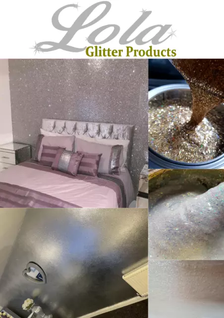 Clear Glitter Paint Glaze for Pre-Painted Emulsion Walls Wallpaper  Furniture 1L