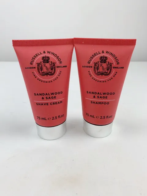 Russell & Windsor Sandalwood & Sage Shave Cream Shampoo Body Wash Bálsamo de afeitar 3