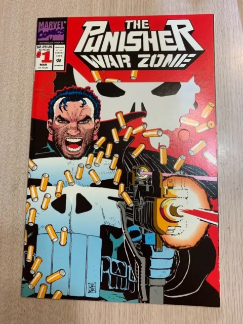 Punisher War Zone 1 Mint White Pages 1992 Special Die Cut Cover -  John Romita J