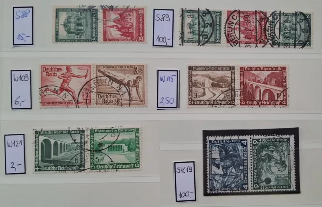 Deutsches Reich Zusammendrucke Briefmarken gestempelt