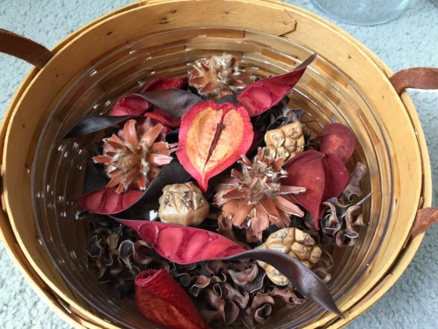Relleno de cesta primitivo aceites esenciales vainilla canela aroma decoración rústica