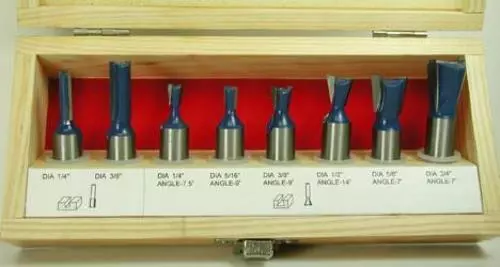 DOVETAIL JOINERY 8pc ROUTER BIT SET