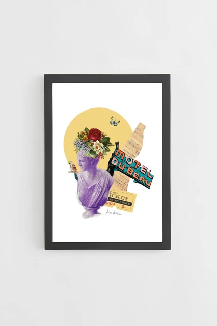 Stampa digitale a colori con cornice nera - Travel