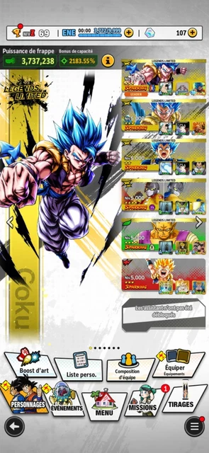 Compte Dragon Ball Legends (DBL) - Jeu Apple II ? Action/aventure - Neuf