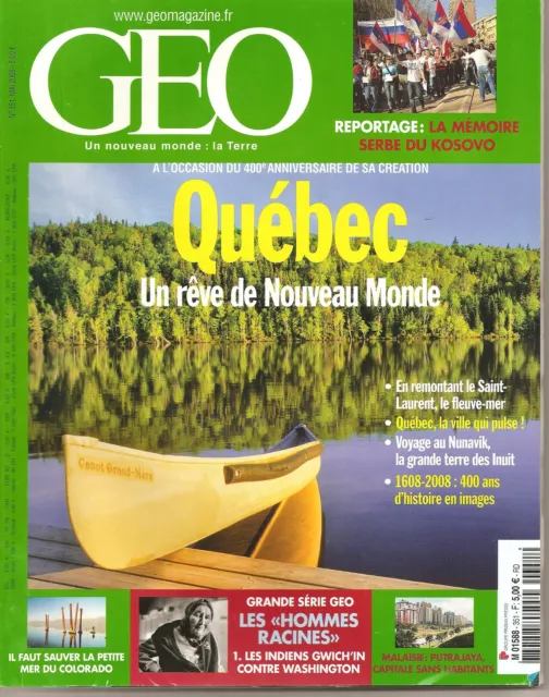 Geo N° 351 Quebec, Salton Sea, Putrajaya, Gwich'in,Kosovo, Ile-De-France