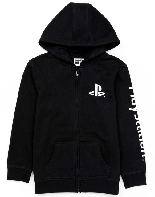 PlayStation Kids Hoodie Zip Up Boys Games Logo Black Jumper Jacket