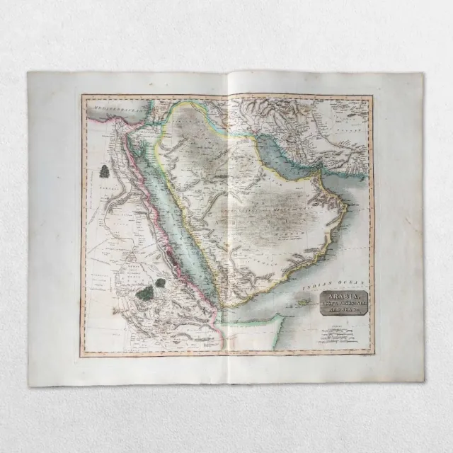 Antique 19Th Century World Atlas Map John Thomson 1814 Arabia Arab Middle East