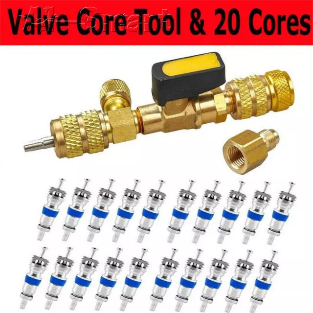 HVAC AC Schrader Valve Core Remover Tool Dual Size1/4" and 5/16" Port Installer