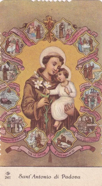 Santino Holy Card Antica Immagini Sacre Preghiera Orazione San Antonio Da Padova