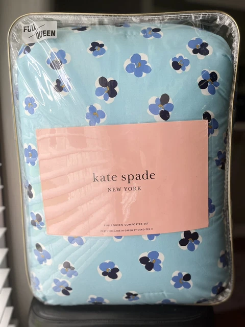 **BRAND NEW** KATE SPADE Comforter Set "Floating Cherry Blossom" Blue Full/Queen