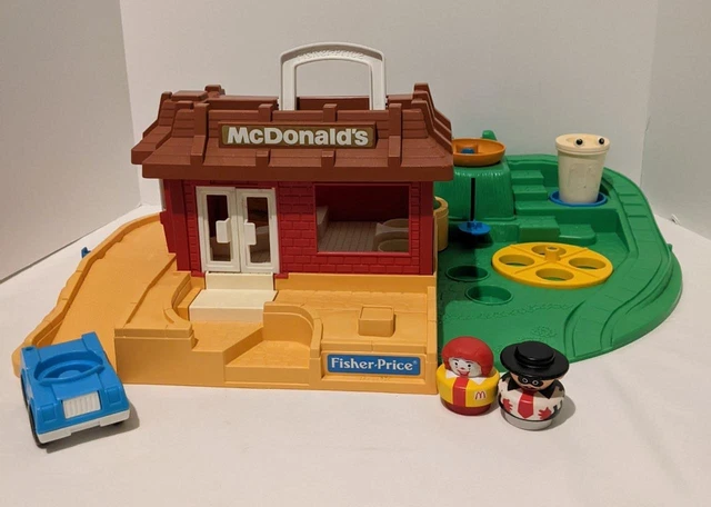 Vintage Fisher Price Chunky Little People McDonalds Drive Thru Playset 1989