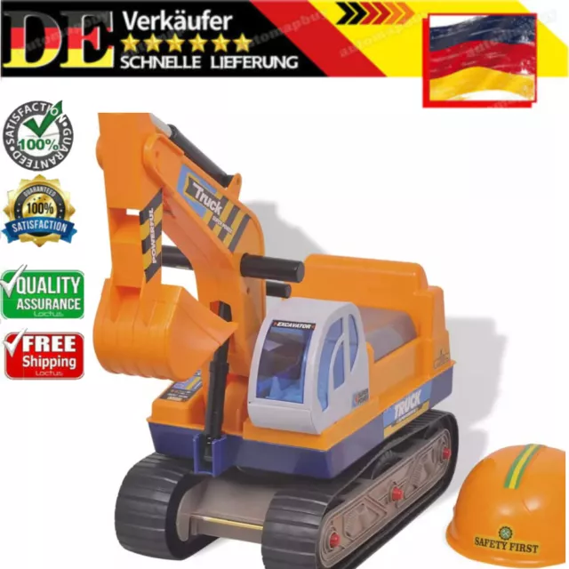 Kinderbagger Bagger Sitzbagger Sandbagger Spielzeug Rutschauto Helm vidaXL DE