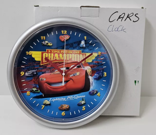 Disney Pixar Cars Lightning McQueen Wall Clock 12 Hour Analogue Kids *NEW*