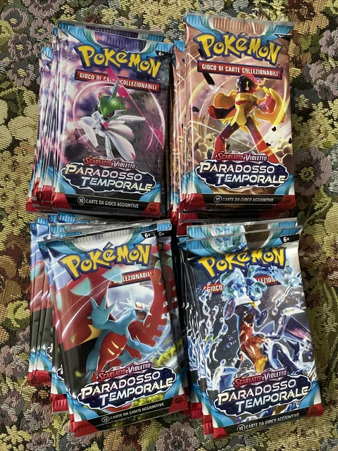 4x BUSTE BUSTINE PACCHETTI Pokémon Paradosso Temporale ITA Sealed Tutti Artset