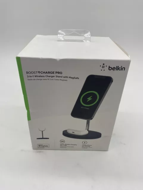 Belkin Boost Charge Pro 2-in-1 Wireless Charger Stand with MagSafe - Black