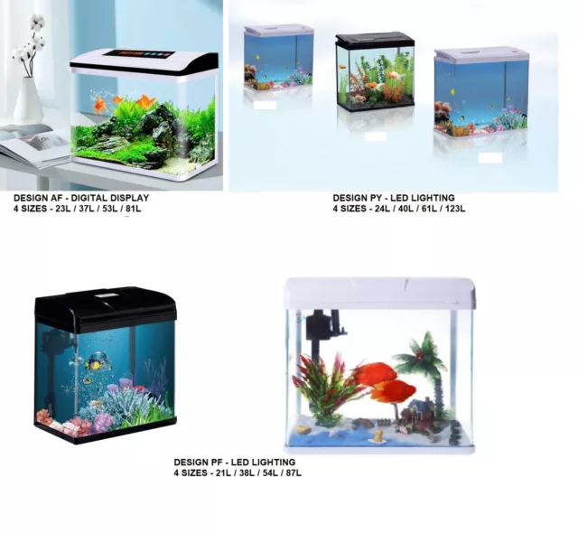 SuperFish Start Aquarium 30 50 70 Tropical Glass Fish Tank Kit Black or  White