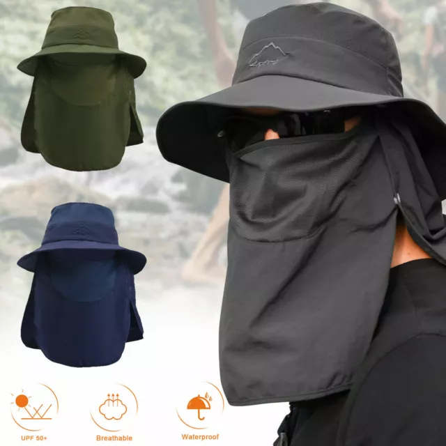 Boonie Sun Hat Cap With Neck Shade Flap UPF Face Cover Outdoors Fishing Hiking