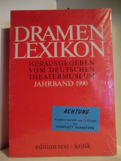 Dramen Lexikon Band 1 und 2. Jahrband 1990 (originalverschweißtes Exemplar) Deut