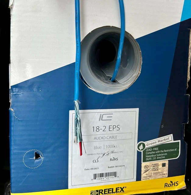 Ice Cable 18-2EPS Reference Series Line Level Cable (772ft remaining of 1000')