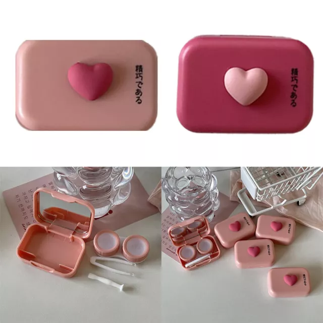 Small Heart Contact Lens Case Colored Lenses Container Box Contact Lenses BZO