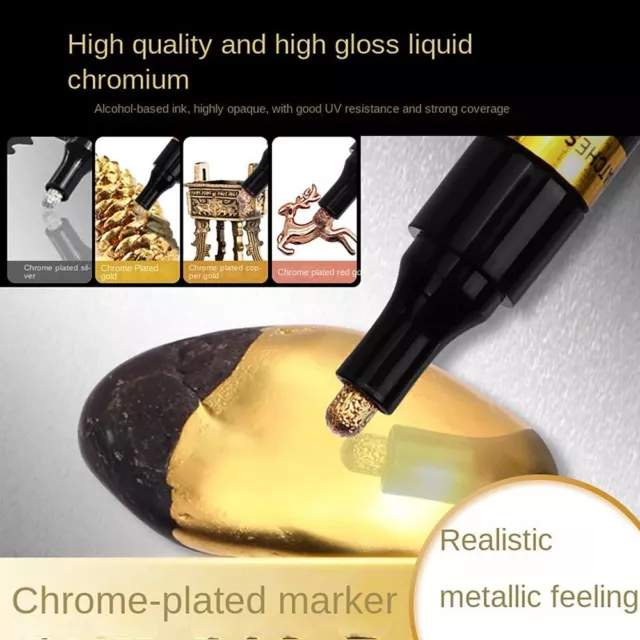 1/2/3MM Chrome Mirror Marker Pen Graffiti Model Painting Touch Up Marker  Model