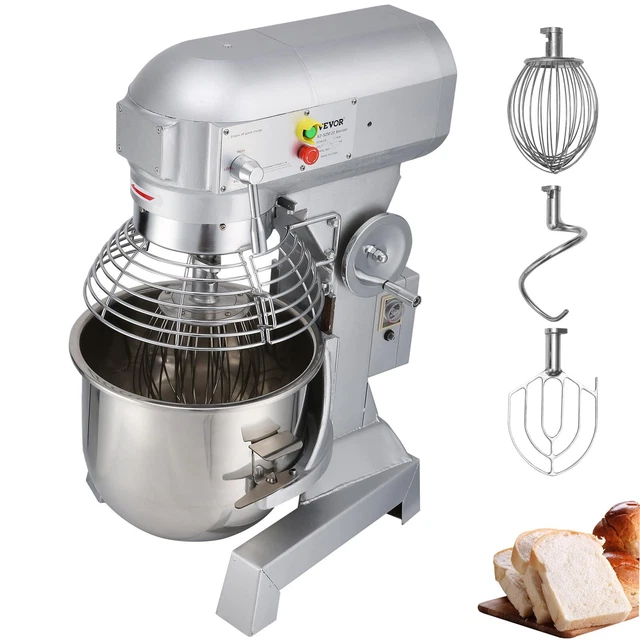 VEVOR Commercial Food Mixer Dough Food Mixer 15Qt 3 Speeds Pizza Bakery 600W