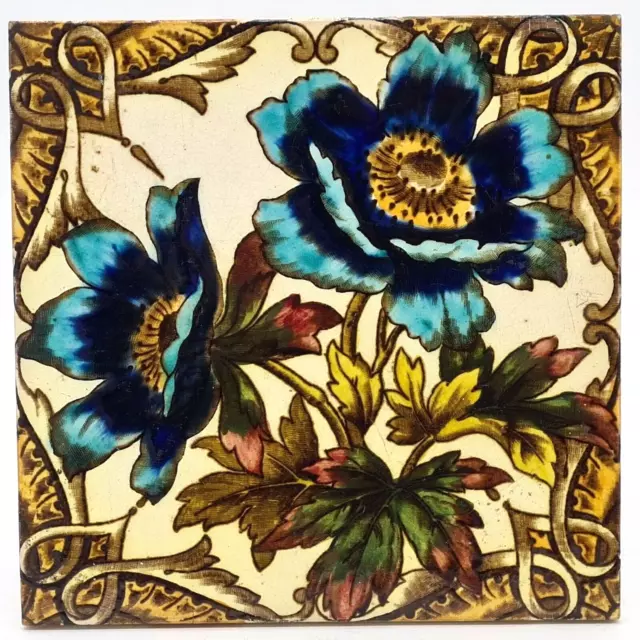 Victorian Fireplace Tile Print & Tint By John H. Barratt Co. C1880