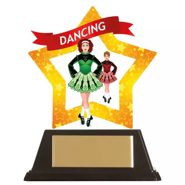 Acrylic Star Irish Dancing Trophies Dance Awards 100mm high FREE Engraving