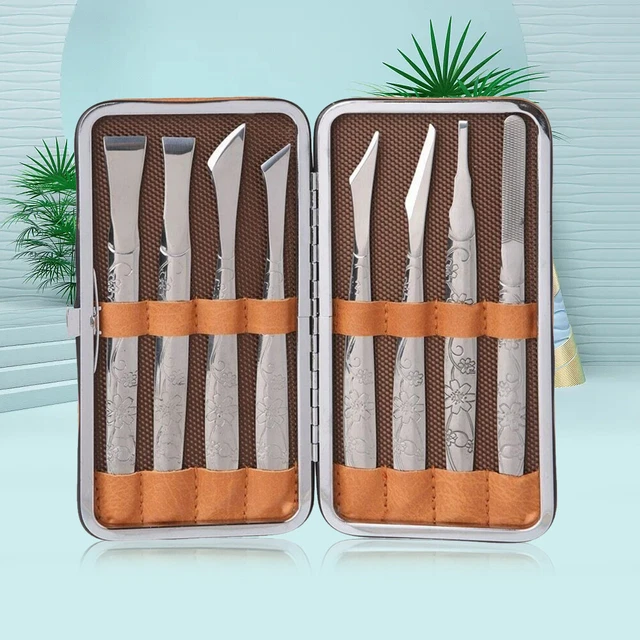 Kit de 8 outils en acier inoxydable pour pédicure, manucure et ongles de pieds