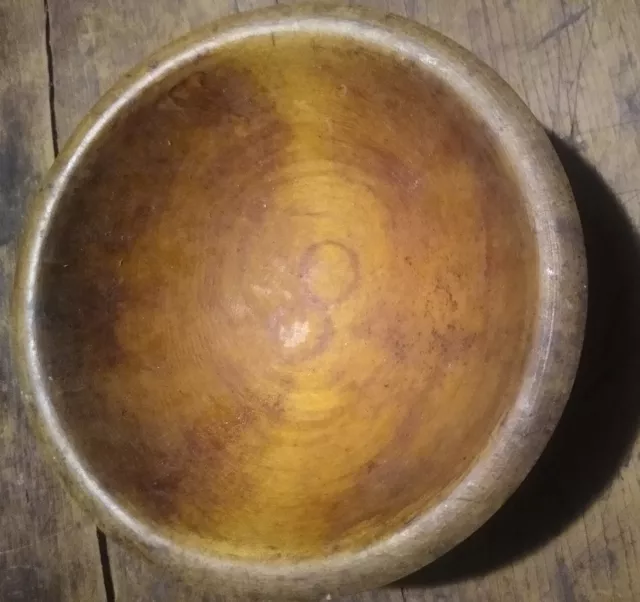 Antique Primitive 1900s Miniature Wooden Munising Bowl Best Patina OOR