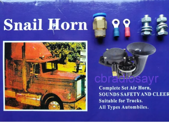 12V AIR HORN DOUBLE PLASTIC SNAIL LOW and HIGH TONE 115dB Super