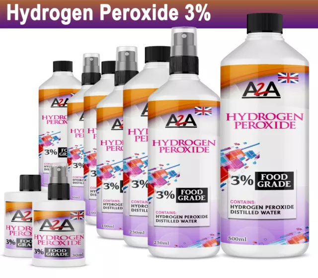 HYDROGEN PEROXIDE 3% Food Grade Premium Quality UK Fast Delivery
