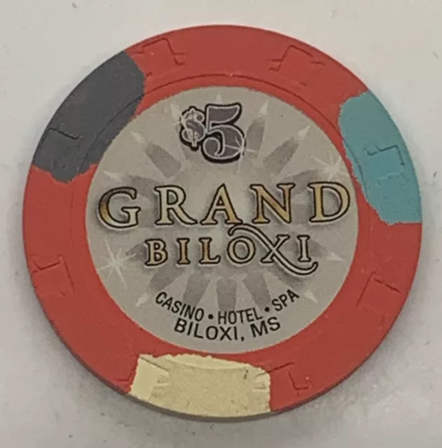 Grand Biloxi Casino Hotel Spa $5 Gaming Chip - Biloxi Mississippi H&C 2006