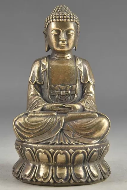 Tibet Buddhism Brass Copper Sakyamuni Shakyamuni Tathagata Buddha statue