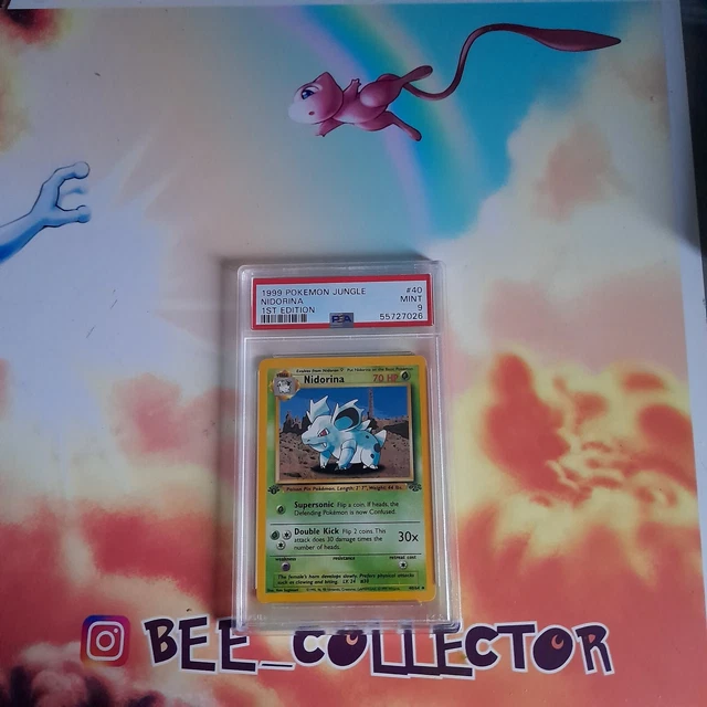 Uk seller! Pokemon tcg 1st edition jungle psa 9 nidorina 40/64