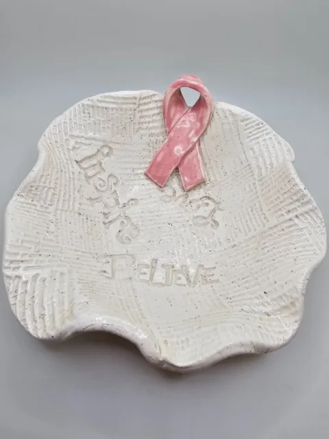 Breast Cancer Awareness Pottery Candy Dish