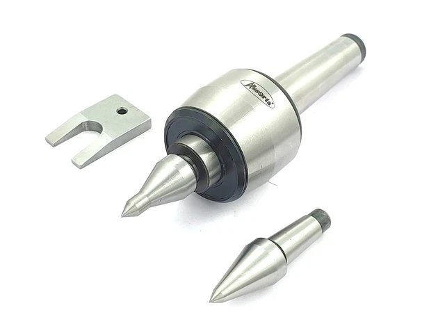 Long Spindle Live Revolving Center, Morse Taper MT4with Interchangeable Tips-USA