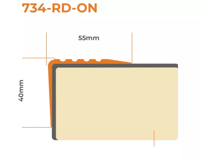 Nez de marche PVC Profilé d'escalier adhésif 70-200cm 55x40mm antidérapant Quest 2