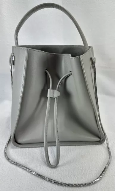 3.1 Phillip Lim Gray Small Soleil Bucket Bag Drawstring Metal Strap