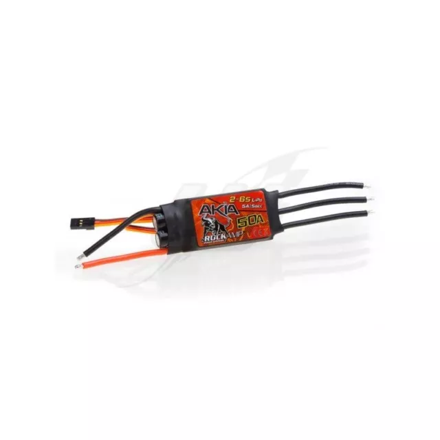 FR- Rockamp Akia 50A Brushless Speedo 2-6S Lipo 5A SBEC - RA40053