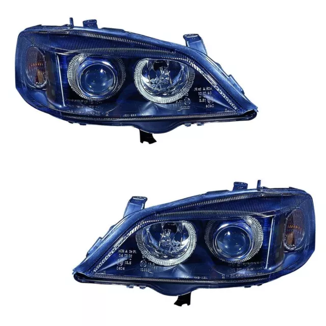 Vauxhall Astra G Mk4 Van 1998-2004 Projector Halo Angel Eyes Headlights Black